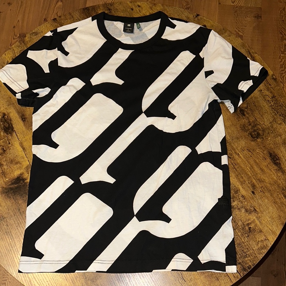 G-Star Black and White Graphic Tee